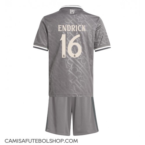 Camisa de time de futebol Real Madrid Endrick #16 Replicas 3º Equipamento Infantil 2024-25 Manga Curta (+ Calças curtas)